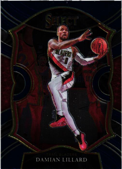 2020-21 Panini Select #24 Damian Lillard Blue