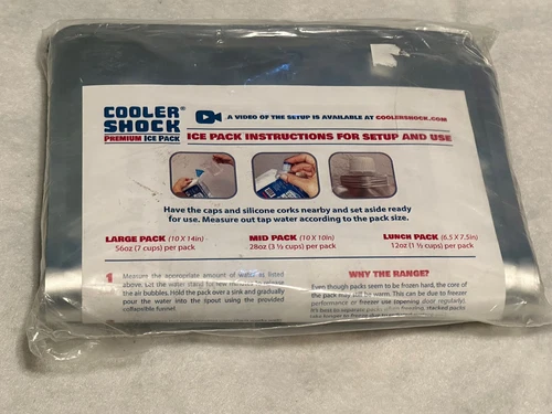 Ice Packs Reusable Cooler Shock I LARGE 3 Pk LOT of 3 SEALED NEW Cold 14” X 10”