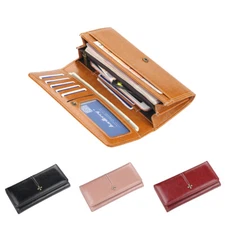 Women PU Leather Wallet Coin Cash Purse Multi-card Clutch Phone Handbag Billfold