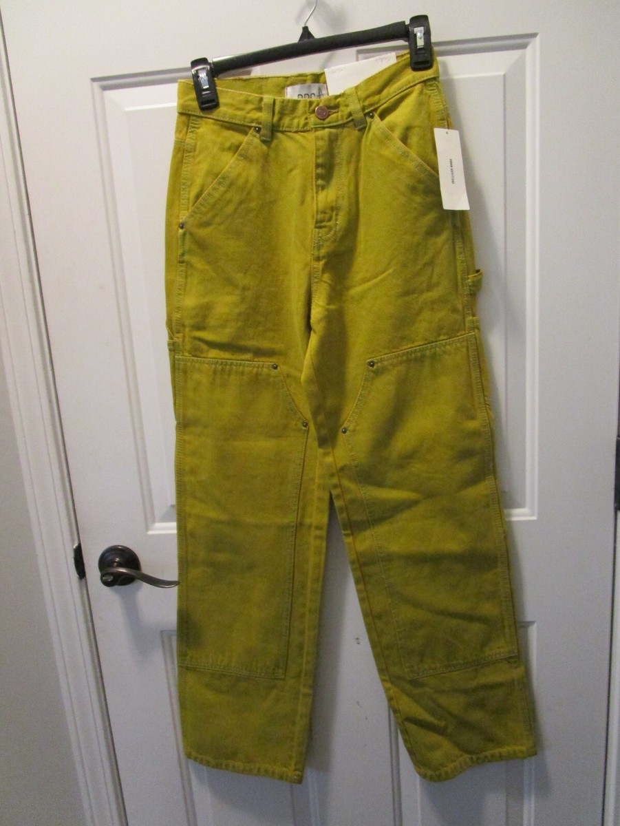 URBAN OUTFITTERS BDG HIGH-RISE CARPENTER DENIM YELLOW JEANS