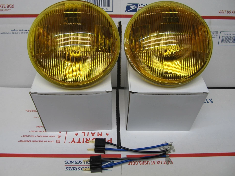 FAROS ÁMBAR OSCURO VINTAGE 5 3/4 PARA CAMIONETA CHEVY DODGE GMC FORD REEMPLAZA 5001 Foto 2 de 4