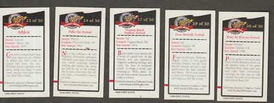 DORAL CIGARETTE CARDS GREAT AMERICAN FESTIVALS COLLECTORS CARDS