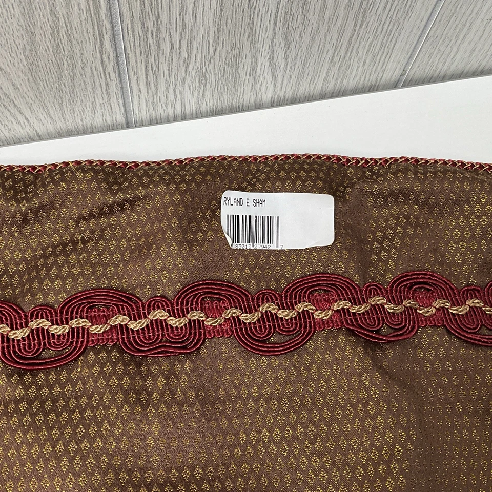 UM PAR CROSCILL Ryland Euro Sham Ouro Vermelho Escuro Bronze - Imagem 3 de 4