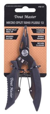 SPRO Trout Master Micro Split Ring Pliers 12cm Sprengringzange mit Schere Zange