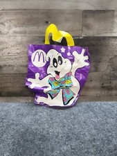 McDonalds Halloween Vinyl Trick or Treat Bag Vintage 1990 Ghost Boo Purple 11"