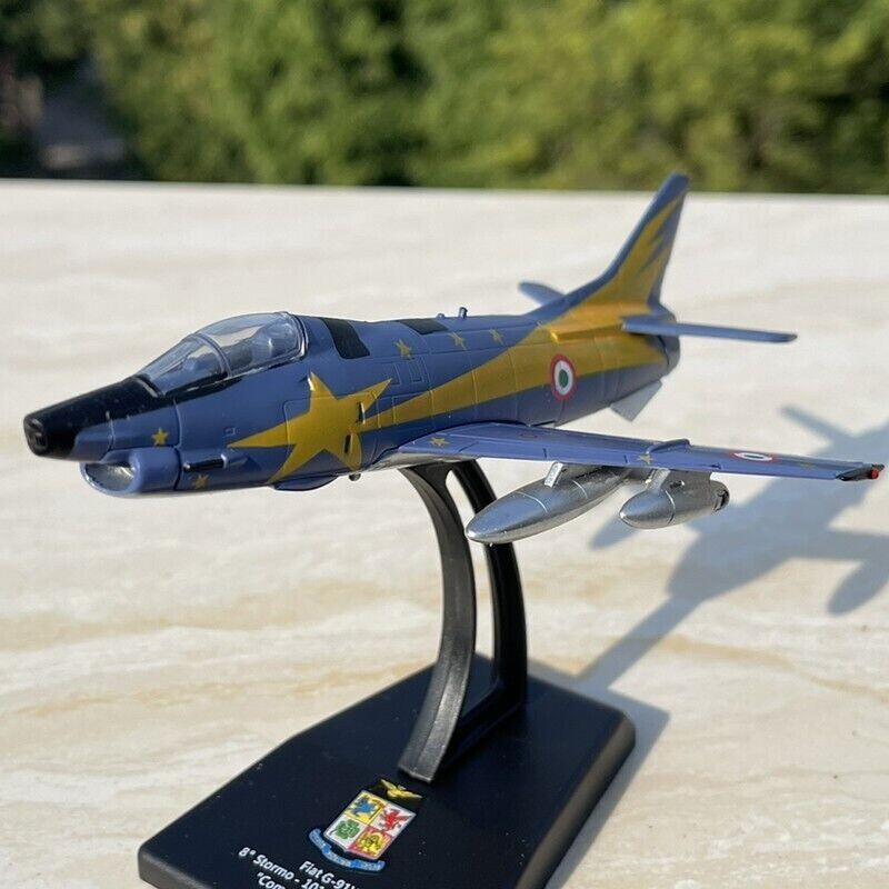 1:100 Italiano Fiat G.91 Attack Jet Fighter Modelo Diecast Colección Militar Juguete