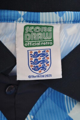 ENGLAND 1990/1992 THIRD FOOTBALL SHIRT SCORE DRAW L REISSUE