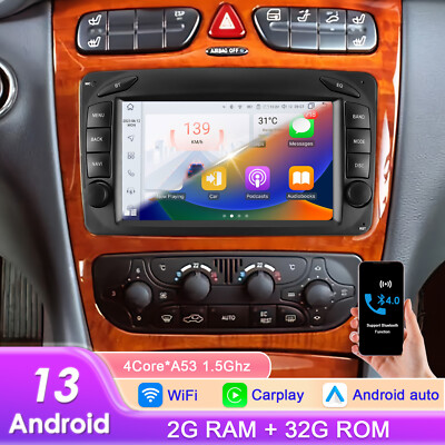 7'' For MERCEDES BENZ CLK C209 W209 Android13 Car GPS Stereo Radio 32G CarPlay BT