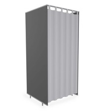 Umkleidekabine Holz 210x90x94 cm mit Vorhang, Ankleidekabine, Umkleideraum