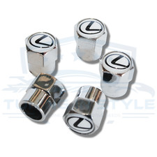 5pc Lexus Logo Premium Abs Plastic Chrome Tire Stem Valve Caps Official Licensed