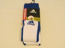 Adidas Climalite Unisex compressn Baseball 2 pair socks S small otc white blue