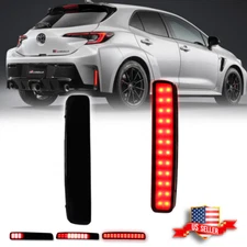 Smoke Full Red LED Rear Bumper Reflector Lights For 2023+ Toyota GR Corolla E210
