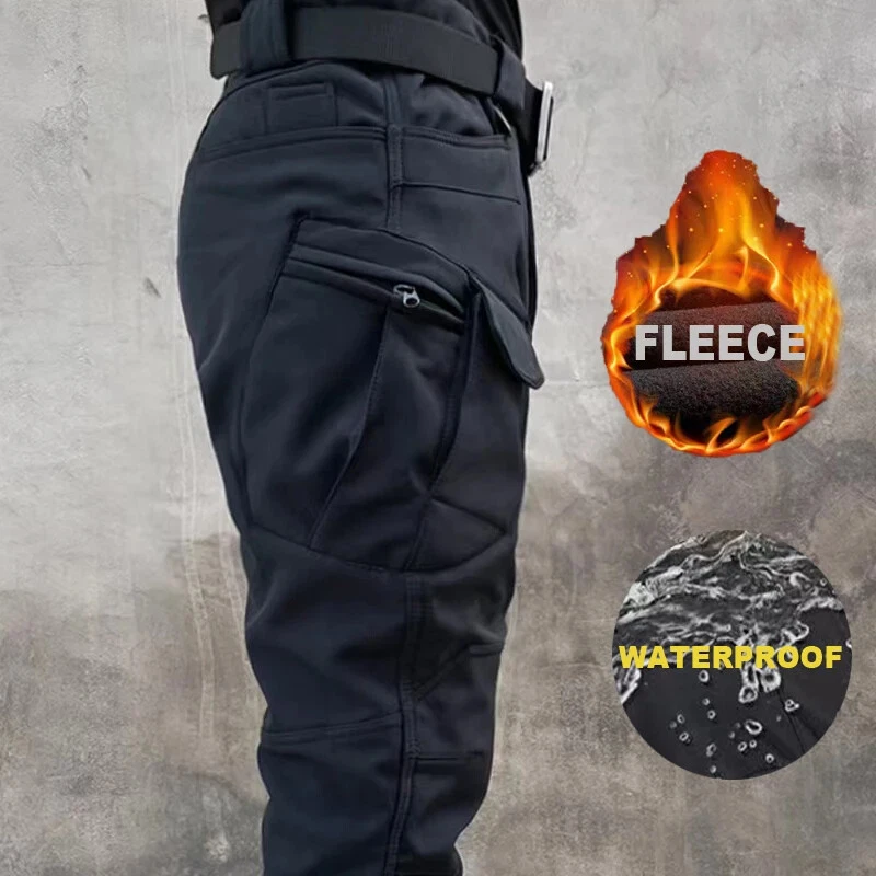 New Men's Winter Fleece Fishing Tactical Pants Camping Trousers