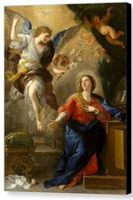 The Annunciation by Luca Giordano, 1672 Italian Old Masters 18x24 Giclee Canvas