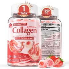 Collagen Peptide Gummies for Women Men Sugar-Free Multi Collagen Hydrolyzed...