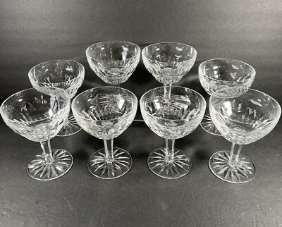 8 Royal Leerdam Rubato Cut Crystal 8 oz. Sherbet/Champagne Stems