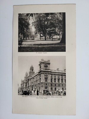 Alter Vintage Druck London 1937 St James Square, Ministerium für Gesundheit