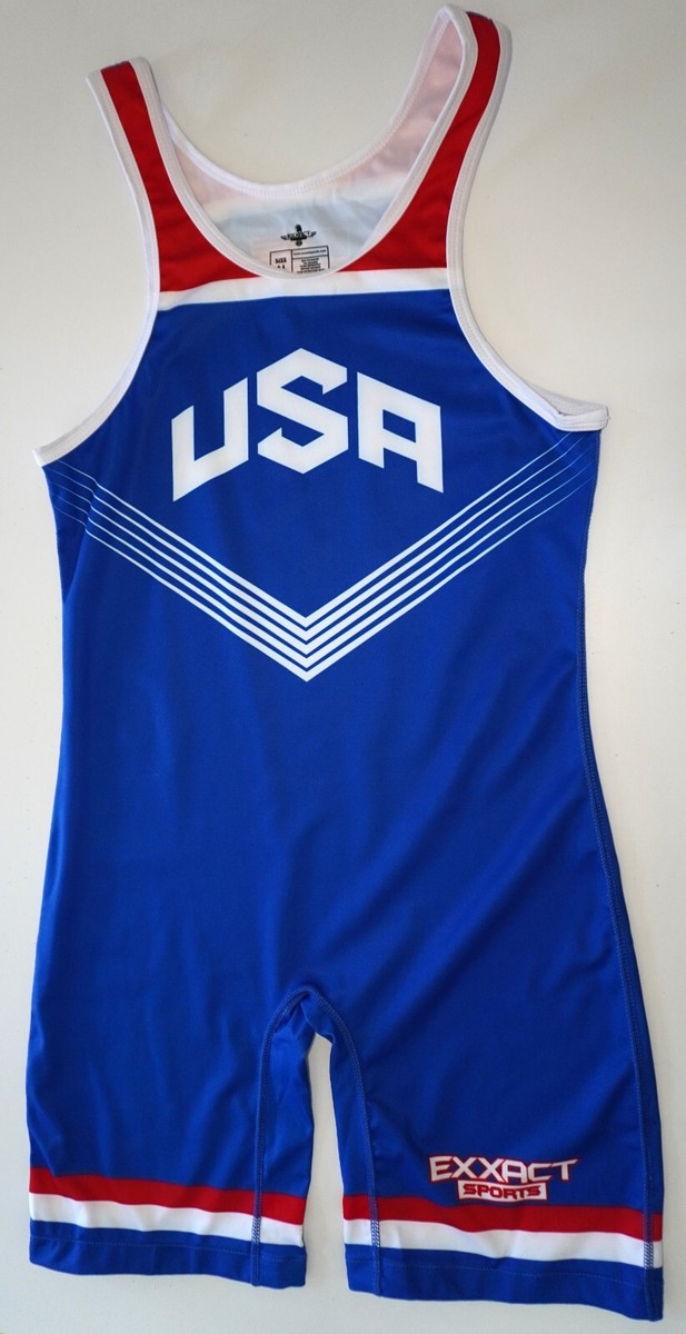 USA wrestling レスリング シングレット S MEN'S BLUE USA WRESTLING SINGLET (L) | eBay