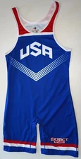 MEN'S BLUE USA WRESTLING SINGLET (L)