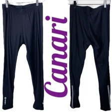 CANARI Women’s Fleece Lined Black Cycling Leggings, Size Medium