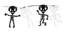 New Halloween Felt Garland 59"  6.5 inch high Skeleton