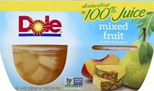 Dole Fruit Bowls, Mixed Fruit in 100 Fruit Juice, 4oz, 4 cups