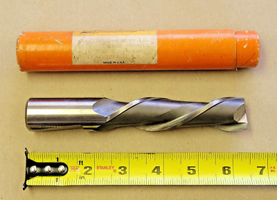 1'' DIA BRUBAKER END MILL, HNA ALUM. L.H. S.E., 2 FLUTE, LIST 705, 6-3/8'' OAL