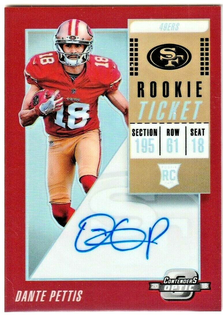 Dante Pettis Panini Contenders Optic #118 Autograph Red