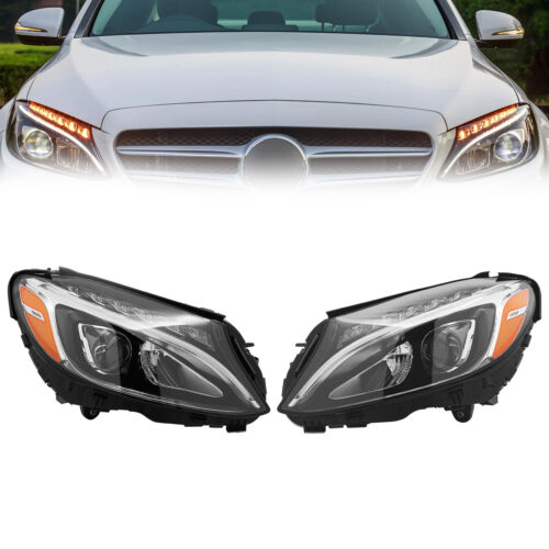 For 2015-2018 Mercedes Benz C-Class C300 W205 Led Headlights Left & Right Side (For: Mercedes-Benz)