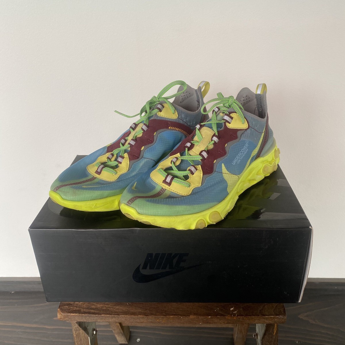 Nike React Element 87 UNDERCOVER Sneaker Shoes 27.5cm US9.5 UK8.5 EUR43 Yellow | eBay UK