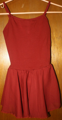 Girls Ballet Tutu Maroon Sz M Dress Gymnastics Leotard Skirt Dancewear Costumes