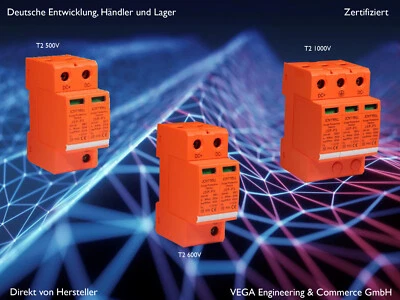 JOYMELL Überspannungsschutz Blitzschutz PV / 500-1000V DC / 2-3 polig / Typ 2 - C / TüV