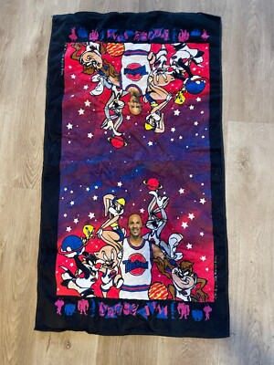 Vintage 1996 SpaceJam LooneyTunes MichaelJordan BeachTowel 24 X43  New W/Tags