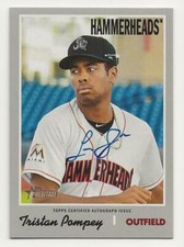 2019 Topps Heritage Minor TRISTAN POMPEY Real One Autograph Auto Hammerheads