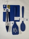 New Core Silicone Set 4 Heat Resistant Cooking Utensils Trivet Kitchen Blue