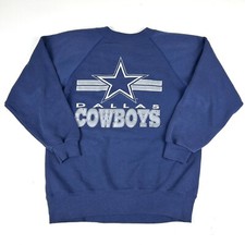 Vintage Dallas Cowboys Sweatshirt Size Youth XL Blue NFL 90s Big Spellout Logo