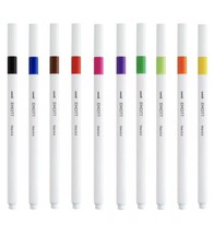 Uni Emott Fine Liner Drawing & Writing Pen Set of 10 Assorted Colours (Unboxed)