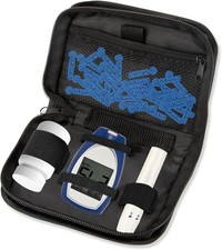 JFHNMLW Diabetic Travel Case - TSA Approved, Glucose Monitor One Size, Black