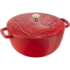 Staub Cast Iron Essential French Oven, Dutch Oven, 5-quart, serves 5-6, Cherry