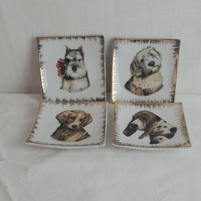 Square Decorative Dog Collector Plates Set of...