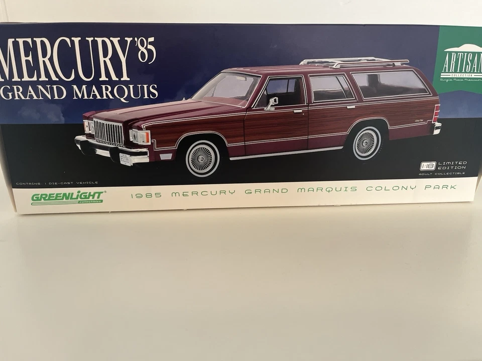 1985 mercury Grand Marquis Colony Park, Green light 1:18 Scale, Diecast, Rare - Image 4 of 4