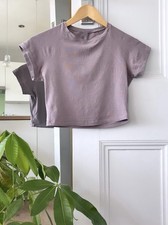 Skims Zinc "New Vintage" Cropped Raglan T-Shirt - Size XS (Fits UK 6-8)