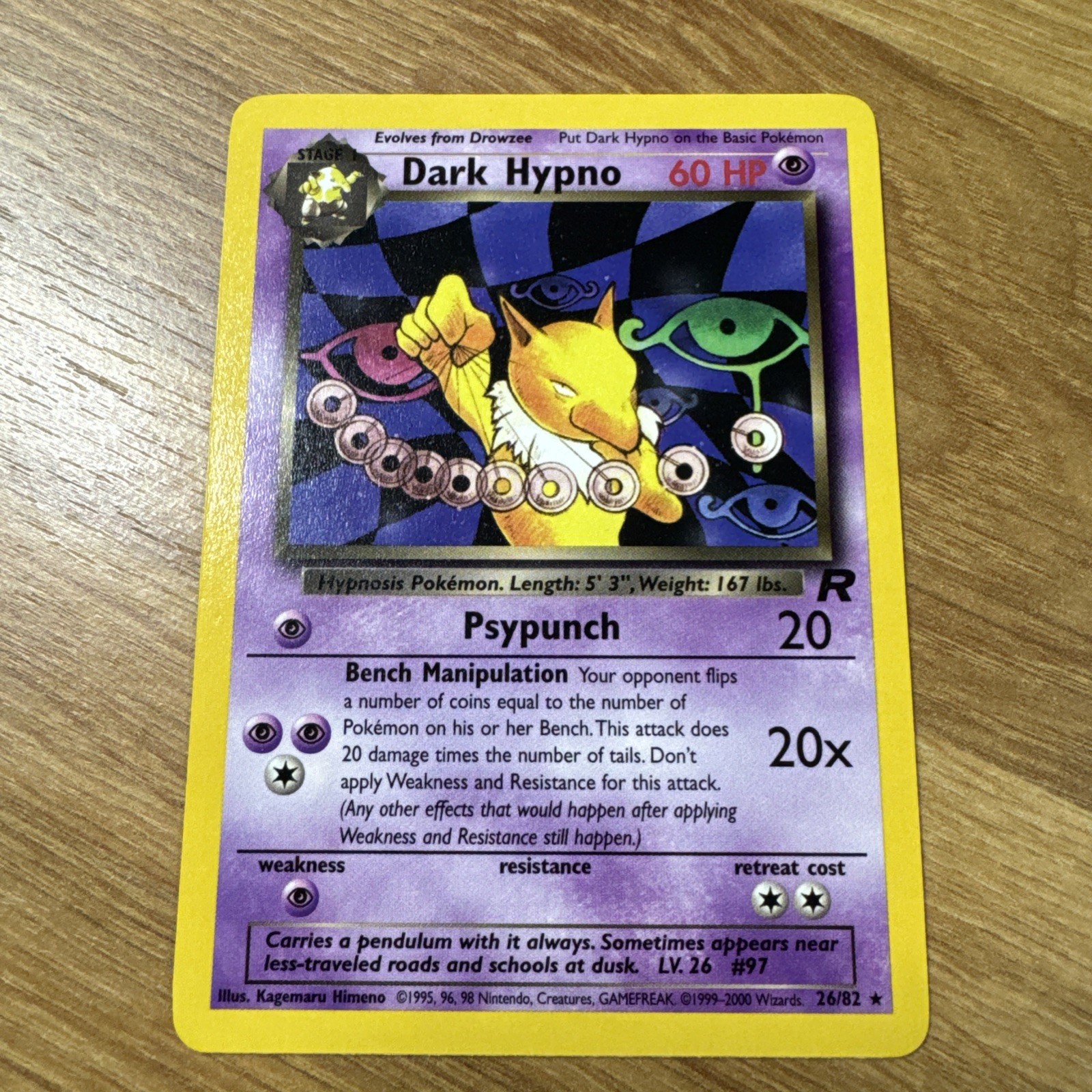 Pokemon Dark Hypno 26/82 Team Rocket Non Holo Nm-Mint