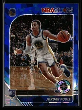 Jordan Poole 2019-20 Hoops Premium Stock #223 Prizms Blue Cracked Ice Rookie