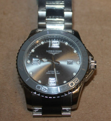 Longines Hydroconquest L3 782.4 silver face stainless steel ceramic bezel 43mm