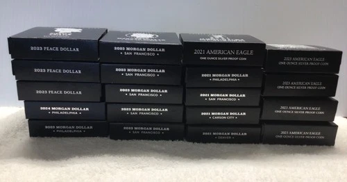 19--U.S. Silver Proof Coins (Peace, Eagle, Morgan)