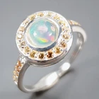 Fashion jewelry Natural Opal Ring 925 Sterling Silver Size 6.75 /R471745
