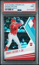 2018 PANINI CHRONICLES PHOENIX AQUA #20 SHOHEI OHTANI ROOKIE RC 288/299 PSA 9