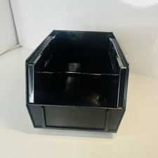 Uline Plastic Stackable Bins - 9 1⁄2” x 6” x 5" Black Storage Container New