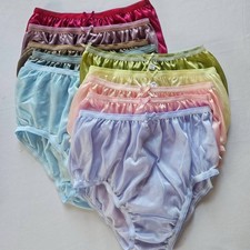 10pcs Women  s Nylon Panties Sheer Soft Stretch Lingerie Multiple Colors Size S